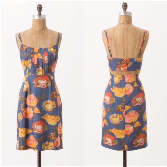 Anthropologie Dresses & Skirts - Anthropologie Mauve Silk Watercolor Poppy Dress
